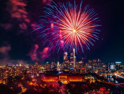 Fireworks over Philadelphia